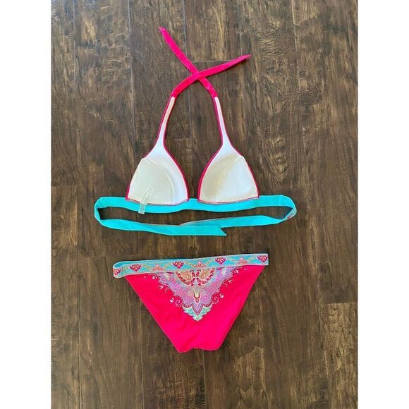 NWT Victoria's Secret Pink Paisley 2-Piece Bikini (Large Top and Medium Bottoms) - Picture 8 of 9
